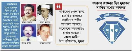 ২২ মামলার আসামি অধিকাংশই সরকারি কর্মকর্তা //৫// লিড বছরভর সোচ্চার ছিল দুদকের সমন্বিত যশোর কার্যালয়
