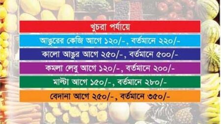 আমদানি সংকটে বেড়েছে সব ফলের দাম ,বিপাকে যশোরের ৬ শতাধিক ফল ব্যবসায়ী