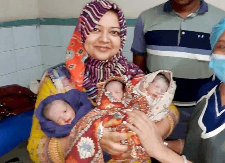 তিন জমজ সন্তানের জন্ম দিলেন গৃহবধূ