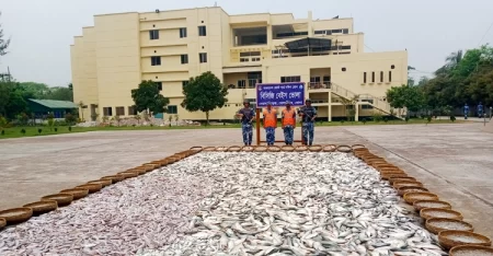 ভোলায় ১০৩ মণ ইলিশসহ দুই ট্রলার জব্দ