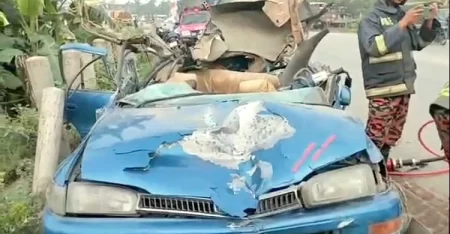 রূপগঞ্জে ট্রাক-প্রাইভেটকার সংঘর্ষ, নিহত ১