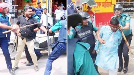 মে দিবসখুলনায় লাঠিপেটা করে শ্রমিক দলের শোভাযাত্রা ছত্রভঙ্গ করল পুলিশ