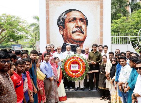 যবিপ্রবিতে বঙ্গবন্ধুর ‘জুলিও কুরি’ পুরস্কার প্রাপ্তির ৫০ বছর উদযাপন