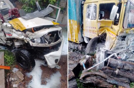 যশোরে তিন গাড়ির সংঘর্ষ, পিকআপ ড্রাইভার নিহত
