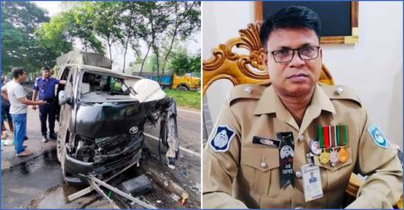 পরিবার নিয়ে বান্দরবান যাওয়ার পথে সড়কে প্রাণ গেলো এসবি কর্মকর্তার