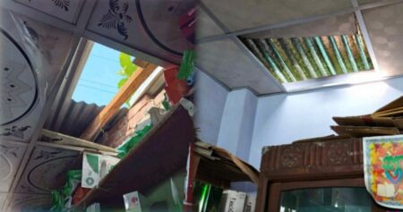 রাজগঞ্জ বাজারে চাল কেটে ও দেয়াল ভেঙ্গে চুরি