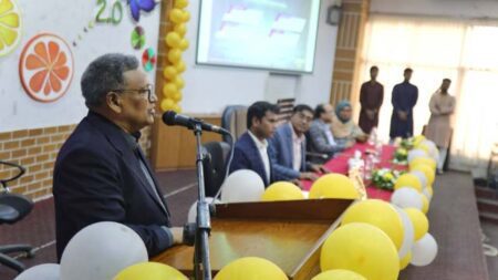 কল্যাণ : যবিপ্রবির এপিপিটি বিভাগের উদ্যোগে সোমবার নবীন বরণ ও বিদায় অনুষ্ঠানে প্রধান অতিথির বক্তব্য দেন যবিপ্রবির উপাচার্য অধ্যাপক ড. আনোয়ার হোসেন