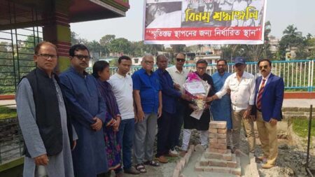 মুক্তিযুদ্ধে প্রথম শহীদ ‘চারুবালা কর’ স্মরণে নির্মিত হচ্ছে স্থায়ী স্মৃতিস্তম্ভ