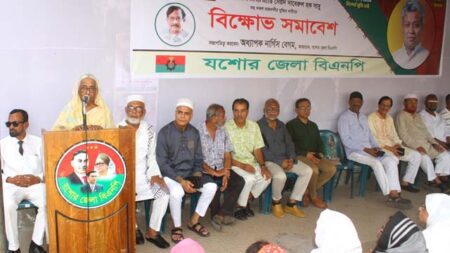অমিত-সাবুসহ কারাবন্দিদের মুক্তির দাবিতে যশোর বিএনপির বিক্ষোভ