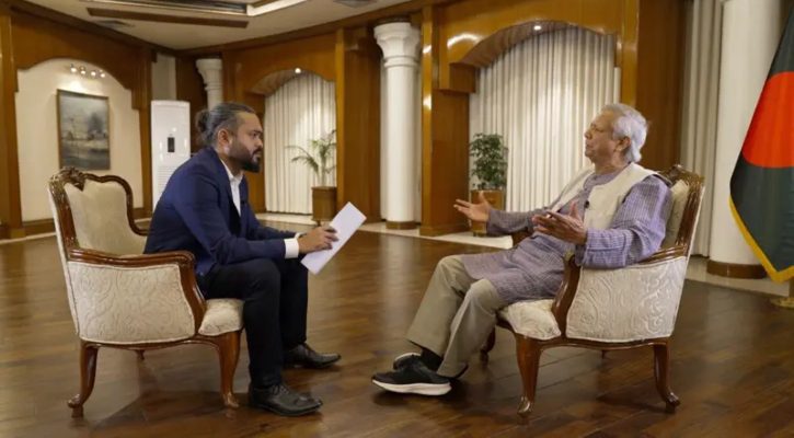 একটা পলাতক দল সর্বাত্মক চেষ্টা করছে আনসেটেল করার জন্য : বিবিসি বাংলাকে ড. ইউনূস একটা পলাতক দল সর্বাত্মক চেষ্টা করছে আনসেটেল করার জন্য: বিবিসি বাংলাকে ড. ইউনূস