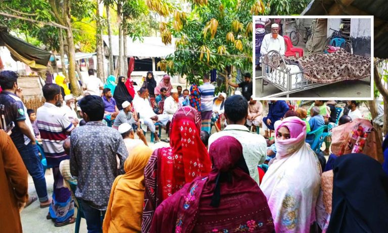 বাড়ির উঠানে বাবার মরদেহ রেখে সম্পত্তির ভাগ-বাটোয়ারা নিয়ে সালিসে ব্যস্ত ৯ সন্তান। সালিস শেষে ১৬ ঘণ্টা পর স্থানীয় ইউপি চেয়ারম্যানের প্রতিনিধি, মেম্বার ও এলাকাবাসীর হস্তক্ষেপে মরদেহের দাফন করা হয়।