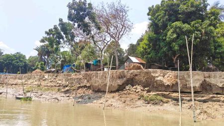 নড়াইলে নদীভাঙন রোধে জরুরি তহবিল বাড়ানোর দাবি।