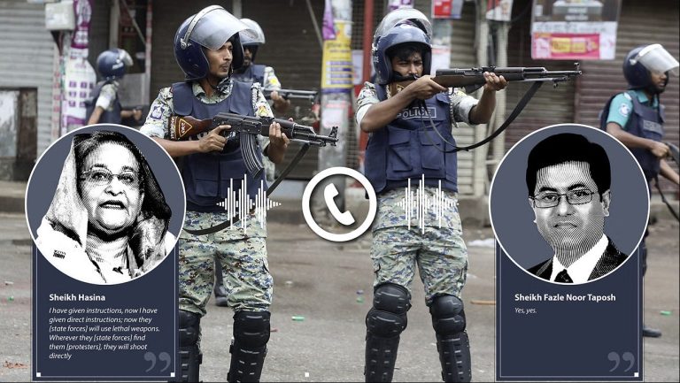 ট্রাইব্যুনালে সিআইডির ফরেনসিক ল্যাব কর্মকর্তা রোকোনুজ্জামান বলেন, ‘সিআইডির ডিজিটাল ফরেনসিক ল্যাবে পরীক্ষায় নিশ্চিত হওয়া গেছে, নারী কণ্ঠস্বরটি প্রাক্তন প্রধানমন্ত্রী শেখ হাসিনার, আর পুরুষ কণ্ঠটি ঢাকা দক্ষিণ সিটি কর্পোরেশনের তৎকালীন মেয়র শেখ ফজলে নূর তাপসের।’