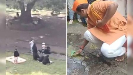 ভারতে মাঠে নারীদের নামাজ আদায়, পরে গোমূত্র ঢেলে করা হলো ‘শুদ্ধ’