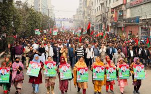 তরুণদের উচ্ছ্বাস, পতাকা আর স্লোগান : ঢাকায় ঝড় তুলল যশোর বিএনপি