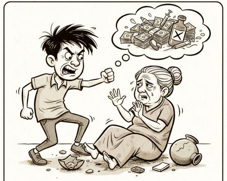 নেশার টাকা না পেয়ে মাকে মারপিট, ছেলের বিরুদ্ধে মামলা