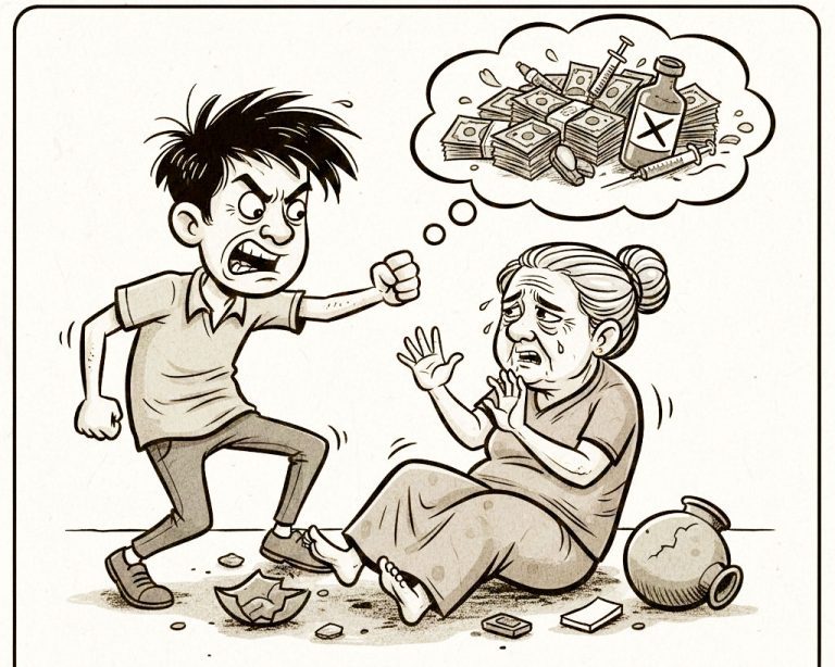 নেশার টাকা না পেয়ে মাকে মারপিট, ছেলের বিরুদ্ধে মামলা