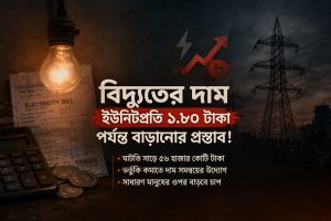 বিদ্যুতের দাম ইউনিটপ্রতি ১ টাকা ৮০ পয়সা পর্যন্ত বাড়ানোর প্রস্তাব!