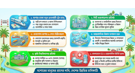 নিজস্ব প্রতিবেদক আজ যশোর আসছেন প্রধানমন্ত্রী তারেক রহমান। তার আগমন ঘিরে কাক্সিক্ষত উন্নয়ন থেকে বঞ্চিত থাকা যশোর এখন নতুন করে স্বপ্ন দেখছেন। স্থানীয়দের ভাষ্য, যশোরবাসীর কাছে উন্নয়নের অবিসংবাদিত কারিগর হলেন মরহুম তরিকুল ইসলাম। শহীদ জিয়া ও বেগম খালেদা জিয়ার শাসনামলে যশোরের জন্য যা কিছু দৃশ্যমান উন্নয়ন হয়েছে, তার প্রতিটি উন্নয়নে মিশে আছে তরিকুল ইসলামের অবদান। বর্তমান প্রধানমন্ত্রী তারেক রহমানও সেই ঐতিহ্যের প্রতি শ্রদ্ধাশীল। বিশেষ করে তরিকুল ইসলামের পুত্র অনিন্দ্য ইসলাম অমিত বর্তমানে বিদ্যুৎ ও জ্বালানি প্রতিমন্ত্রীর দায়িত্বে থাকায় স্থানীয় বাসিন্দাদের প্রত্যাশা এখন আকাশচুম্বী। যশোরবাসী মনে করে, বাবার আদর্শ ও কর্মস্পৃহাকে ধারণ করে অনিন্দ্য ইসলাম অমিতের মাধ্যমেই প্রধানমন্ত্রী তারেক রহমান যশোরের অসমাপ্ত কাজগুলো সম্পন্ন করবেন। সেই বিবেচনায় প্রধানমন্ত্রী হিসেবে দায়িত্ব গ্রহণের পর তারেক রহমানের প্রথম যশোর সফরে উন্নয়নের পথরেখা দেখতে চান যশোরের বাসিন্দারা। ঐতিহাসিকভাবে যশোর একটি অত্যন্ত গুরুত্বপূর্ণ জেলা হওয়া সত্ত্বেও বিগত ১৭ বছরে এখানে কাক্সিক্ষত উন্নয়ন হয়নি বলে দাবি করা হয়েছে। প্রধানমন্ত্রীর এই সফরকে কেন্দ্র করে স্থানীয় বিভিন্ন সংগঠন জেলা প্রশাসকের মাধ্যমে স্মারকলিপি প্রদান এবং মানববন্ধনের মাধ্যমে দীর্ঘদিনের দাবি-দাওয়া তুলে ধরেছে। যশোরবাসীর প্রধান দাবির মধ্যে রয়েছে, বেনাপোল-যশোর-ঢাকা রুটে নতুন ট্রেন চালু, যশোর পৌরসভাকে সিটি করপোরেশনে উন্নীতকরণ, বেনাপোল-যশোর-নড়াইল মহাসড়ক ছয় লেনে উন্নীত করা, যশোর বিমানবন্দর থেকে আন্তর্জাতিক ফ্লাইট চালু, আন্তর্জাতিক মানের ক্রিকেট স্টেডিয়াম নির্মাণ, জেনারেল হাসপাতালে আইসিইউ ও ডায়ালাইসিস সুবিধা, কৃষি বিশ্ববিদ্যালয় ও সংস্কৃতি বিশ্ববিদ্যালয় প্রতিষ্ঠা। তৎকালীন আওয়ামী লীগের নেতৃত্বাধীন সরকারের কাছে বিভিন্ন সময় এসব দাবি উত্থাপন করা হয়েছে। কিন্তু আশ্বাস মিললেও বাস্তবায়ন হয়নি। এরমধ্যে গত এক দশক আগে তৎকালীন প্রধানমন্ত্রী শেখ হাসিনা যশোরকে সিটি করপোরেশন ঘোষণা করার প্রতিশ্রুতি দিয়েছিলেন। কিন্তু সেই প্রতিশ্রুতি পূরণ হয়নি। বৃহত্তর যশোর রেল যোগাযোগ উন্নয়ন সংগ্রাম কমিটির সদস্য সচিব ইঞ্জিনিয়ার রুহুল আমিন বলেন, বেনাপোল-যশোর-নড়াইল-ঢাকা রুটে আরও একটি ট্রেন চলাচলসহ পাঁচ দফা দাবি জানানো হচ্ছে দীর্ঘদিন ধরে। তাদের দীর্ঘদিনের দাবি, বেনাপোল-যশোর-নড়াইল-ঢাকা রুটে আরো একটা নতুন ট্রেন চলাচলের। ভোর বেলা যশোর থেকে ঢাকার উদ্দেশ্যে একটি নতুন ট্রেন চলাচল করলে এই জনপদের মানুষ বাড়ি থেকে ঢাকায় যেয়ে অফিস বা কাজ করতে পারবেন। ওই ট্রেনটি রাতে যশোরের উদ্দেশ্যে ফিরলে ঢাকায় কাজ সেরে বাড়িতে আসতে পারবেন। বিগত বছরগুলোতে এ দাবিতে আন্দোলন করা হয়েছে। কিন্তু শুধু আশ্বাস মিলেছে। সম্প্রতি যশোর-৩ আসনের এমপি এবং বিদ্যুৎ, জ¦ালানি ও খনিজ সম্পদ প্রতিমন্ত্রী অনিন্দ্য ইসলাম অমিতকেও স্মারকলিপি দিয়েছি। সর্বশেষ ২১ এপ্রিল জেলা প্রশাসকের মাধ্যমে প্রধানমন্ত্রী বরাবর স্মারকলিপি দিয়েছি। এদিকে, গত ২৩ এপ্রিল দুপুরে প্রেসক্লাব যশোরের সামনে ‘নিরাপদ সড়ক চাই’ (নিসচা ও ‘জাতীয় তরুণ সংঘ’ যশোর জেলা শাখার যৌথ উদ্যোগে প্রধানমন্ত্রীর আগমন উপলক্ষে দাবি উত্থাপন করে মানববন্ধন করা হয়েছে। মানববন্ধনে প্রধান অতিথি হিসেবে উপস্থিত ছিলেন জাতীয় তরুণ সংঘের প্রতিষ্ঠাতা চেয়ারম্যান আলহাজ মোহাম্মদ ফজলুল হক। তিনি যশোর-বেনাপোল মহাসড়ক ছয় লেনে উন্নীতকরণ, যশোর বিমানবন্দরকে আন্তর্জাতিক মানে রূপান্তর, যশোরকে পর্যটন নগরী ঘোষণা, বসুন্দিয়াকে ইপিজেড থানা ঘোষণা, আন্তর্জাতিক মানের ক্রিকেট স্টেডিয়াম নির্মাণ এবং একটি আধুনিক শিশু পার্ক স্থাপনের দাবি জানান। ‘নিরাপদ সড়ক চাই’ যশোর জেলা শাখার সভাপতি অ্যাডভোকেট আবু মুরাদ বলেন, ঐতিহাসিকভাবে গুরুত্বপূর্ণ জেলা হওয়া সত্ত্বেও যশোর উন্নয়নে পিছিয়ে আছে। এসব দাবি বাস্তবায়িত হলে শুধু যশোর নয়, দক্ষিণ-পশ্চিমাঞ্চলের অন্তত ২২টি জেলার মানুষ উপকৃত হবে। যশোর সংবাদপত্র পরিষদের সভাপতি প্রবীণ সম্পাদক বীরমুক্তিযোদ্ধা একরাম-উদ-দ্দৌলা বলেন, যশোরের সবজি দিয়ে দেশের চাহিদার ৬০-৬৫ ভাগ চাহিদা পূরণ হয়। কিন্তু এখানকার কৃষি অবহেলিত। যশোরবাসী দীর্ঘদিন ধরে এখানে কৃষি বিশ্ববিদ্যালয় প্রতিষ্ঠার দাবি করে আসছেন। আমরা এ বিষয়ে প্রধানমন্ত্রীর দৃষ্টি আকর্ষণ করছি। এছাড়া যশোর পৌরসভাকে সিটি করপোরেশন ঘোষণা এবং বেনাপোল-যশোর-নড়াইল-ঢাকা রুটে পদ্মাসেতু দিয়ে নতুন একটা ট্রেন চলাচলের দাবি পূরণ হবে এমন প্রত্যাশা করছি। যশোর জেলা বিএনপির সাধারণ সম্পাদক ও জেলা পরিষদ প্রশাসক দেলোয়ার হোসেন খোকন বলেন, তারেক রহমান যশোরে নির্বাচনী জনসভায় এলে বিএনপির খুলনা বিভাগীয় সাংগঠনিক সম্পাদক অনিন্দ্য ইসলাম অমিত তাকে যশোরের উন্নয়ন বঞ্চনা ও নাগরিকদের দাবির বিষয়ে অবহিত করেছিলেন। অর্থাৎ প্রধানমন্ত্রী হওয়ার আগেই তিনি যশোরের দাবি-দাওয়ার অধিকাংশ বিষয় অবহিত রয়েছেন। বর্তমানে প্রতিমন্ত্রী অনিন্দ্য ইসলাম অমিত নিশ্চয়ই সেগুলো স্মরণ করিয়ে দিবেন। অতীতের প্রধানমন্ত্রীর মতো লোকদেখানো প্রতিশ্রুতিতে বিশ্বাসী নয় বর্তমান প্রধানমন্ত্রী তারেক রহমান। তবে আমরা আশা করছি, যশোরবাসীর প্রত্যাশা তিনি ধারণ করেন এবং ধারাবাহিকভাবে সেগুলো পূরণ করবেন।