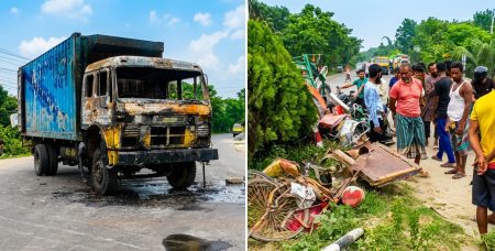 রক্তে রঞ্জিত যশোর-খুলনা মহাসড়ক, ত্রিমুখী সংঘর্ষে নিহত ৪